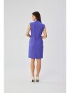 Stylove S360 Sukienka z finezyjnym dekoltem na zakładkę - fioletowa