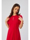Stylove S361 Sukienka z ozdobnymi zakładkami na boku - czerwona
