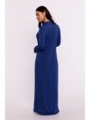 BeWear B285 Sukienka wiskozowa zapinana na guziki - niebieska