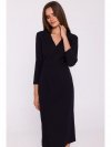 Stylove S372 Sukienka midi z kwiatkiem - czarna