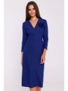 Stylove S372 Sukienka midi z kwiatkiem - niebieska