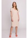 Stylove S392 Sukienka o luźnym fasonie z dekoltem V - beżowa