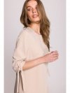 Stylove S393 Sukienka z wiązanymi rękawami - beżowa