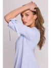 Stylove S393 Sukienka z wiązanymi rękawami - błękitna