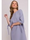 Stylove S393 Sukienka z wiązanymi rękawami - gołębi