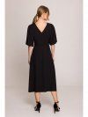 Stylove S399 Sukienka z bufiastymi rękawami - czarna