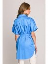 Stylove S402 Bawełniana koszula oversize tunika - niebieska