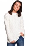 Be Knit BK038 Sweter ze splotem typu warkocz - ecru