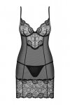 Obsessive Alluria chemise bielizna nocna komplet koszulka + stringi