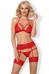 Obsessive 838-SEG-3 bielizna nocna komplet biustonosz + stringi + pas do pończoch