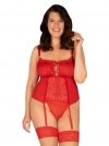 Obsessive Gorset i stringi Blossmina czerwone