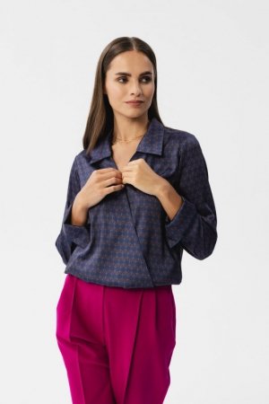 Stylove S357 Bluzka o fasonie kopertowym z nadrukiem - model 1