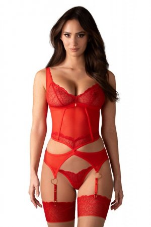 Obsessive Gorset i stringi Cupide Desir czerwony