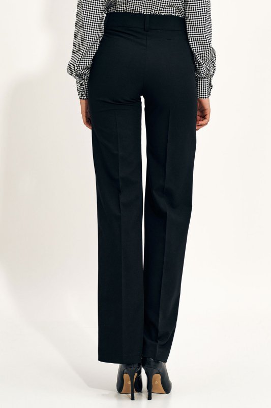 Nife Czarne spodnie typu wide leg - SD68
