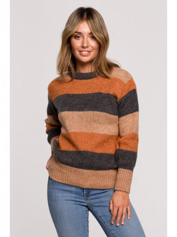 Be Knit BK071 Sweter w pasy wielokolorowe - model 4