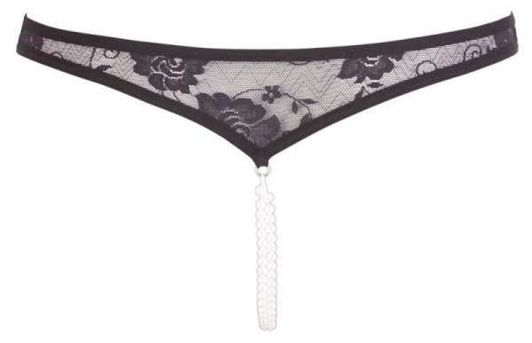 Cottelli LINGERIE Lace String Pearls black
