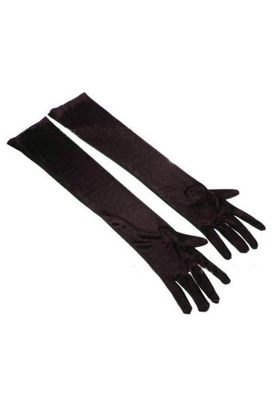 Paris Hollywood 1 LONG BLACK SATIN GLOVES rękawiczki PROMO