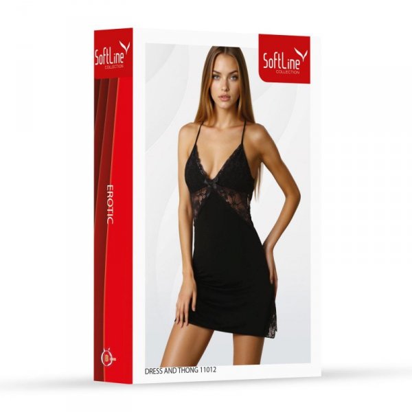SoftLine Collection Set dress and thong 11012 black