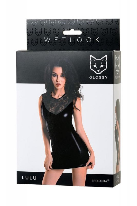 Glossy 1 Wetlook black dress LULU - black PROMO
