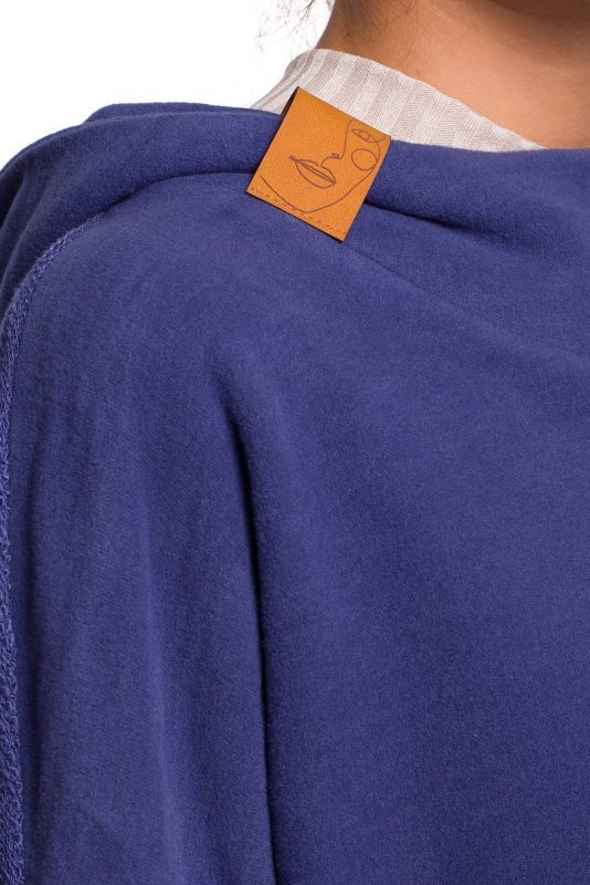 BeWear B176 Bluza z zaokrąglonym dołem i kapturem - indygo
