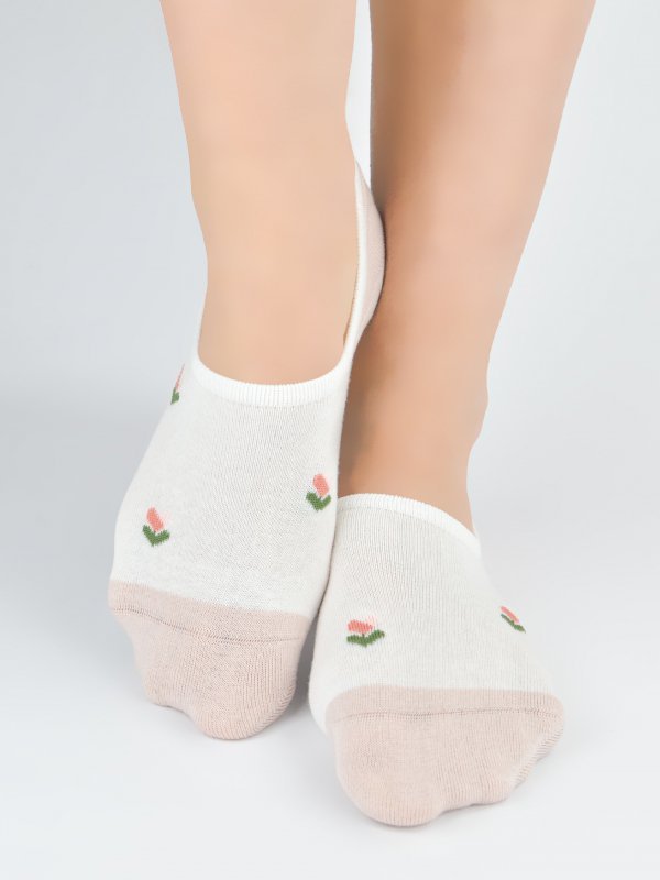 NOVITI STOPKI DAMSKIE ST096 BAWEŁNA MIX SILIKON