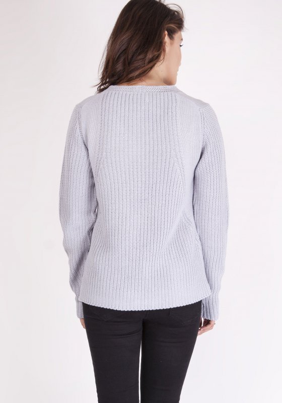 MKMSwetry Sweter Victoria SWE 123 Jasny szary
