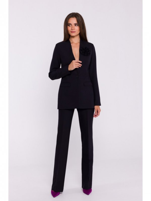 Stylove S370 Marynarka z kwiatkiem - czarna - WYSYŁKA 24H