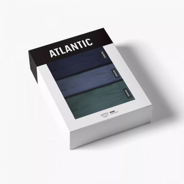Atlantic Slipy 132 3-pak kobalt/denim/zielone