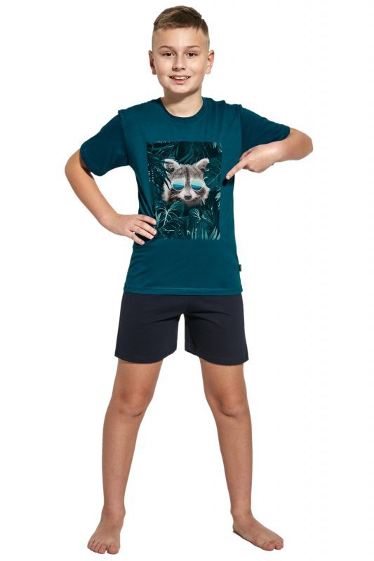 Cornette Piżama young Racoon 476/102 morska
