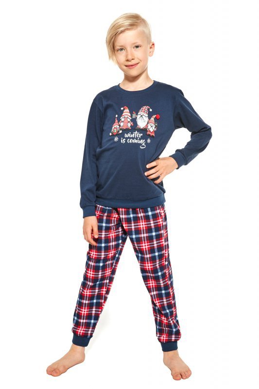 Cornette Świąteczna piżama Gnomes 966/122 young granatowa
