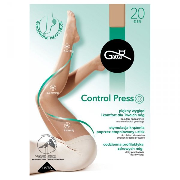 Gatta Rajstopy Control Press 20 den czarne