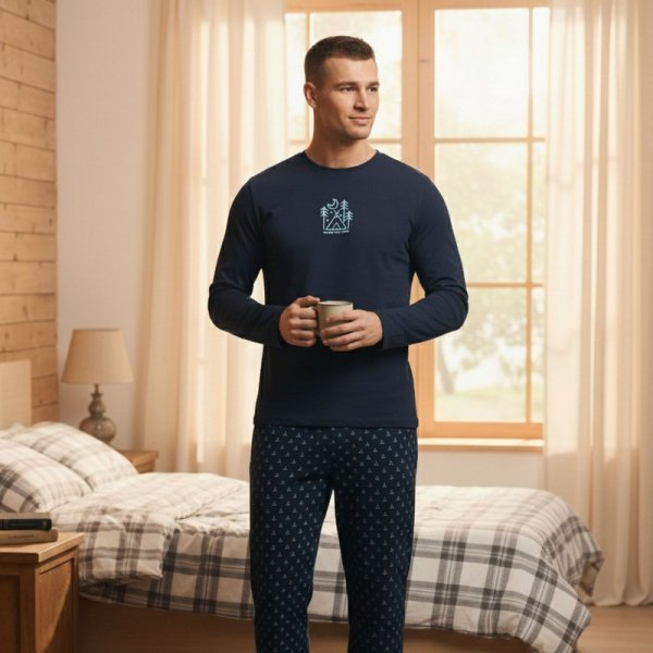 Esotiq-Henderson Piżama męska Lush 43478 granatowa