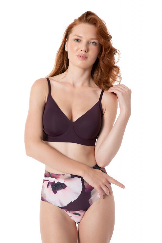 Julimex Biustonosz T-shirt Bra dark plum