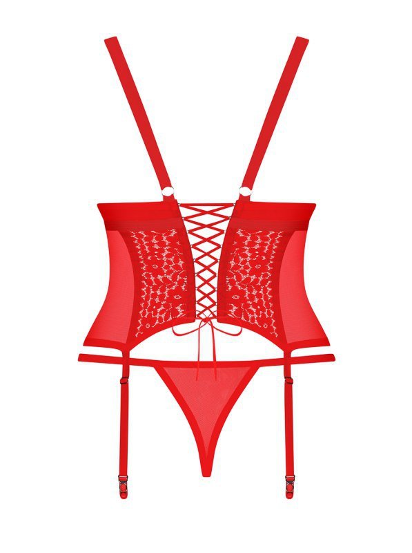 Obsessive Gorset i stringi Blossmina czerwone