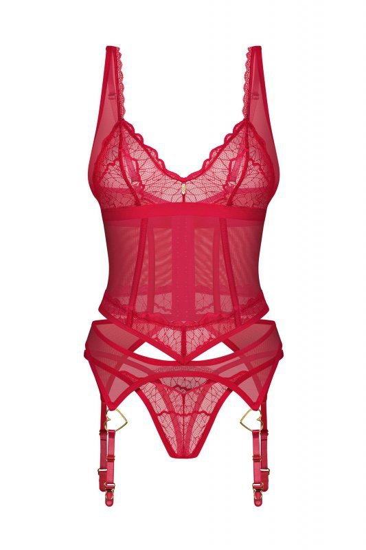 Obsessive Gorset i stringi Cupide Desir czerwony
