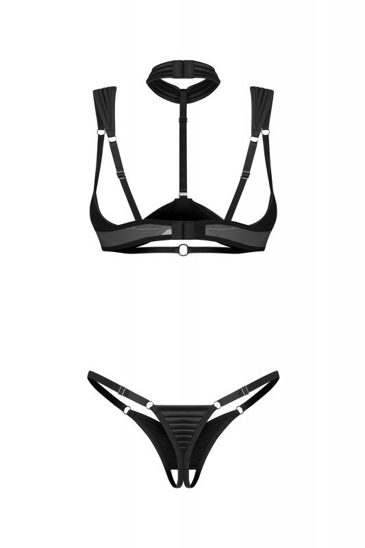 Obsessive Komplet 2-częściowy otwarty Roccele czarny