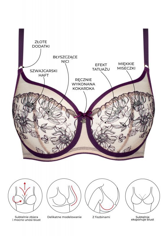 Samanta Biustonosz soft Silvia A143 bakłażan