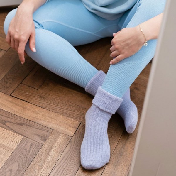 Steven Skarpety wełniane alpaka 044 niebieskie