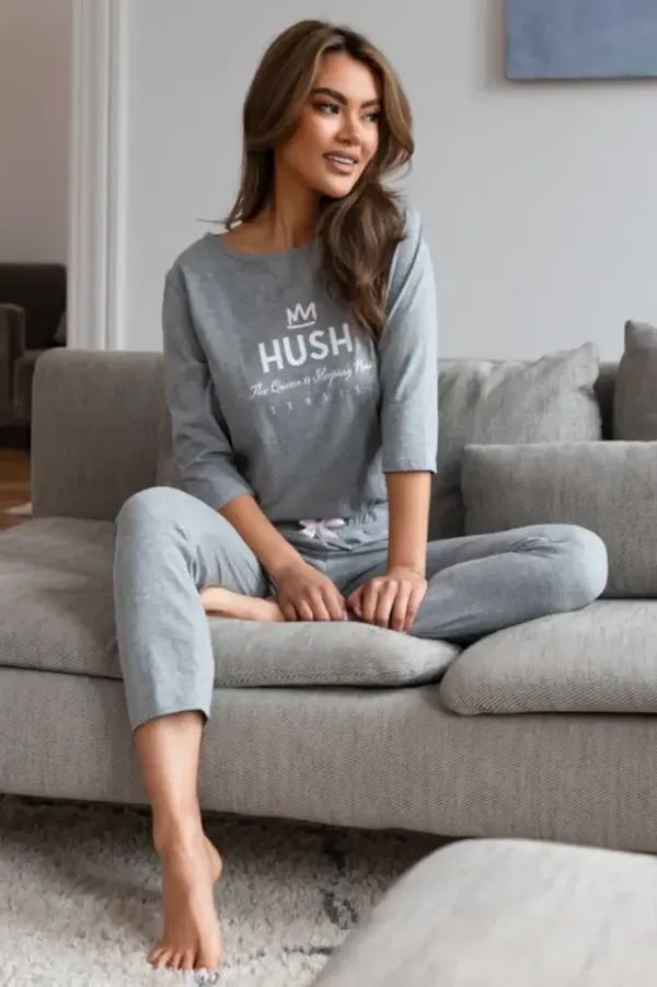 Sensis HUSH Bawełniana piżama długa, szara