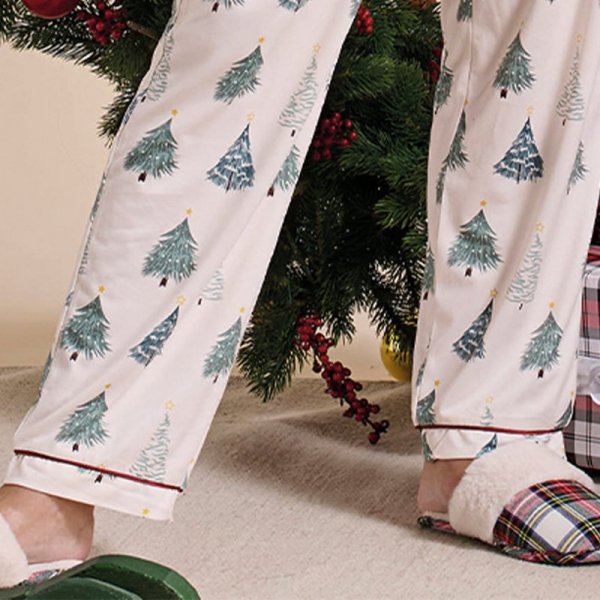 Sorbetto ALISEE Świąteczna piżama koszulowa z woreczkiem prezentowym, zielona