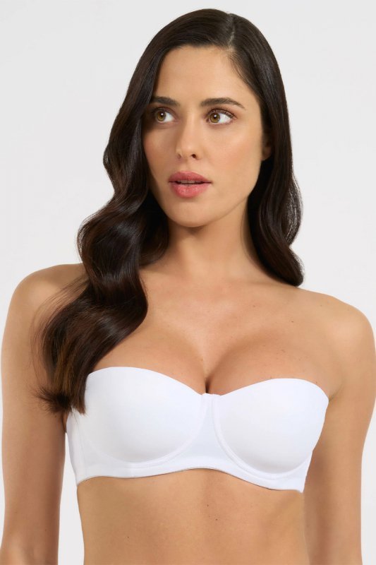Spiman 391 Biustonosz bandeau usztywniany z odpinanymi ramiączkami, Bianco/Biały