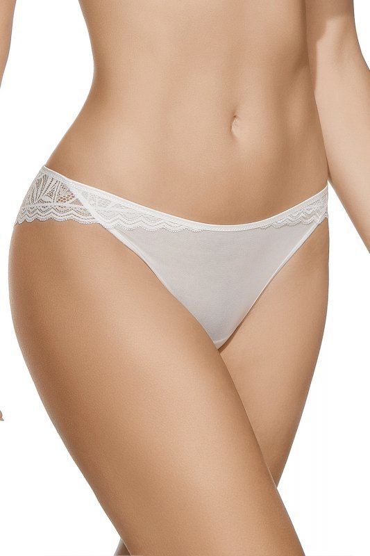 Selene MARA 3140 Brazyliany z niskim stanem i przezroczystą koronką, marfil-perłowe