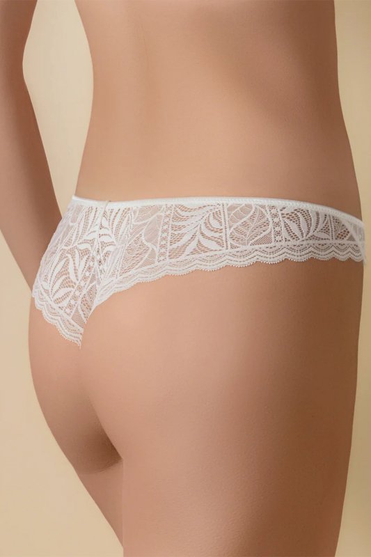 Selene MARA 3140 Brazyliany z niskim stanem i przezroczystą koronką, marfil-perłowe