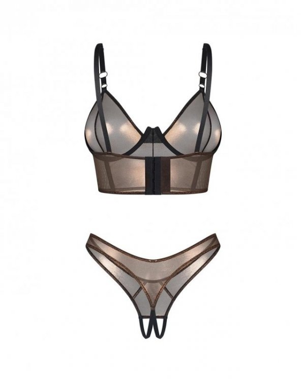 Komplet Obsessive Soranna Top&Crotchless Thong S-3XL