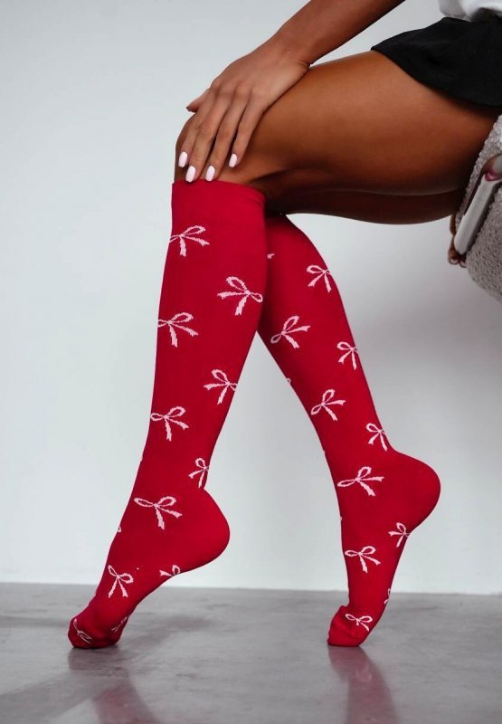 Podkolanówki Milena 0248-016 Kokardki 37-41