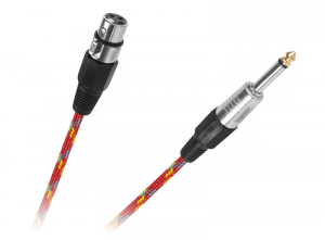 Kabel mikrofonowy gniazdo CANON-wtyk JACK 6.3mm 3m