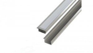 Profil aluminiowy 10 mm wpuszczany anodowany 2 metry + szybka mleczna