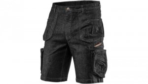 Krótkie spodenki robocze DENIM jeansowe czarne rozmiar M/50 NEO 81-273-M
