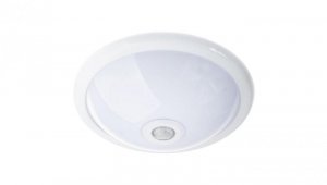 Plafon LED Lampa Sufitowa Natynkowa REGIS 2x E27 IP44 z Czujnikiem Ruchu i Zmierzchu Biały Okrągły 30cm LUMILED