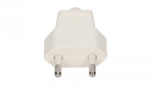 Wtyczka płaska 10A b/u 250V biała WT-1001 ( ZN-11 )